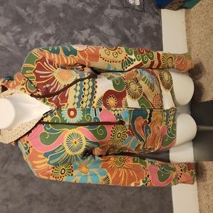 O'Neill Multi-colored Hooded Sweatshirt Zipper Front Sz LG